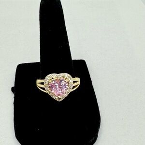 18K Gold Filled pink heart ring